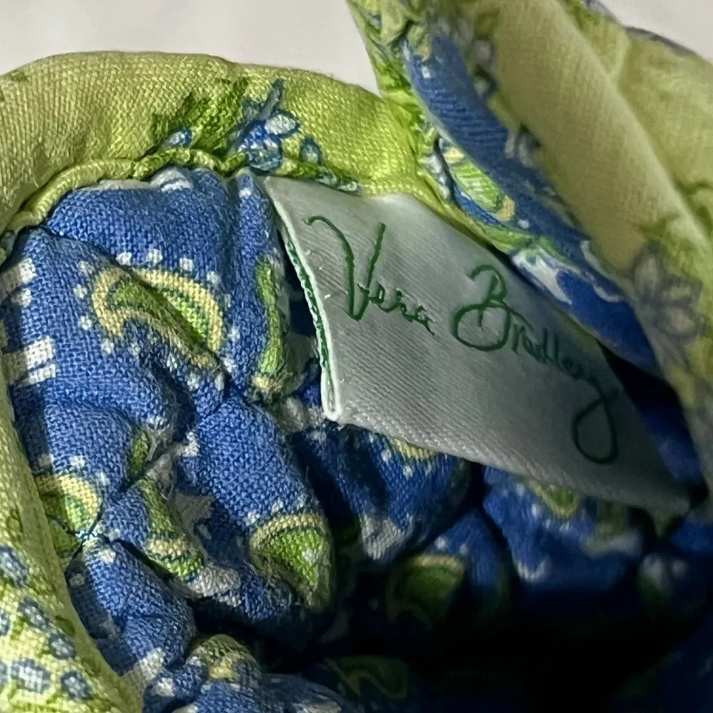 Vera Bradley Double Glass Case Quilted Floral Paisley Elephant Citrus Yellow - Picture 7 of 16